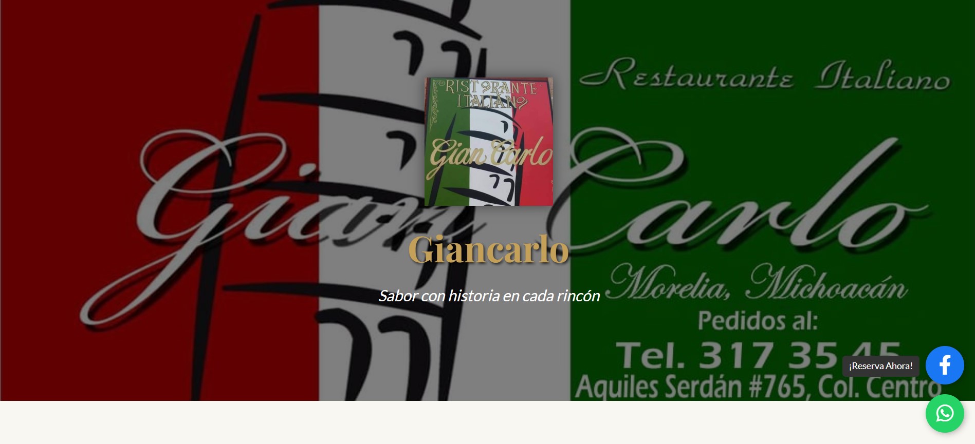 Sitio web Giancarlo Ristorante
